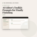 AI Editor's Toolkit: Prompts for Finally Finishing product cover