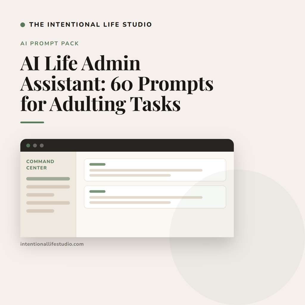 AI Life Admin Assistant: 60 Prompts for Adulting Tasks product cover