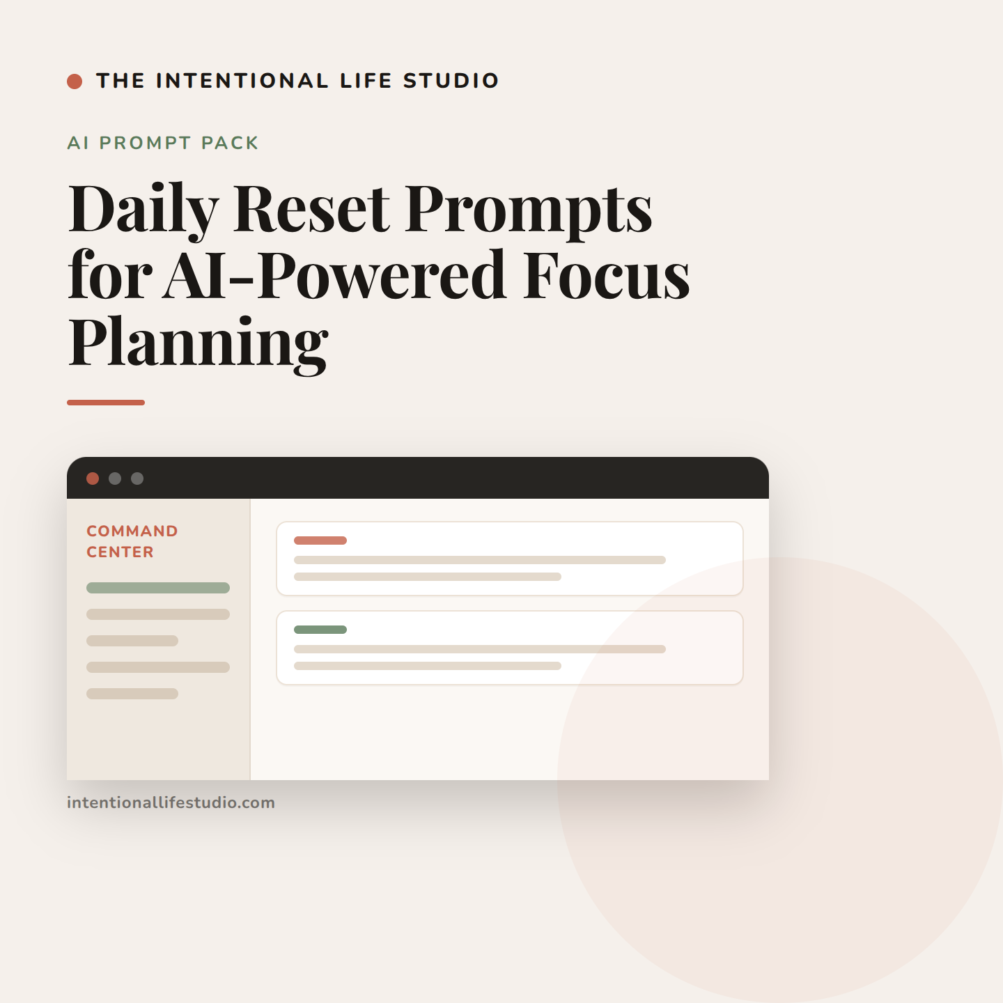 Daily Reset Prompts for AI-Powered Focus Planning product cover