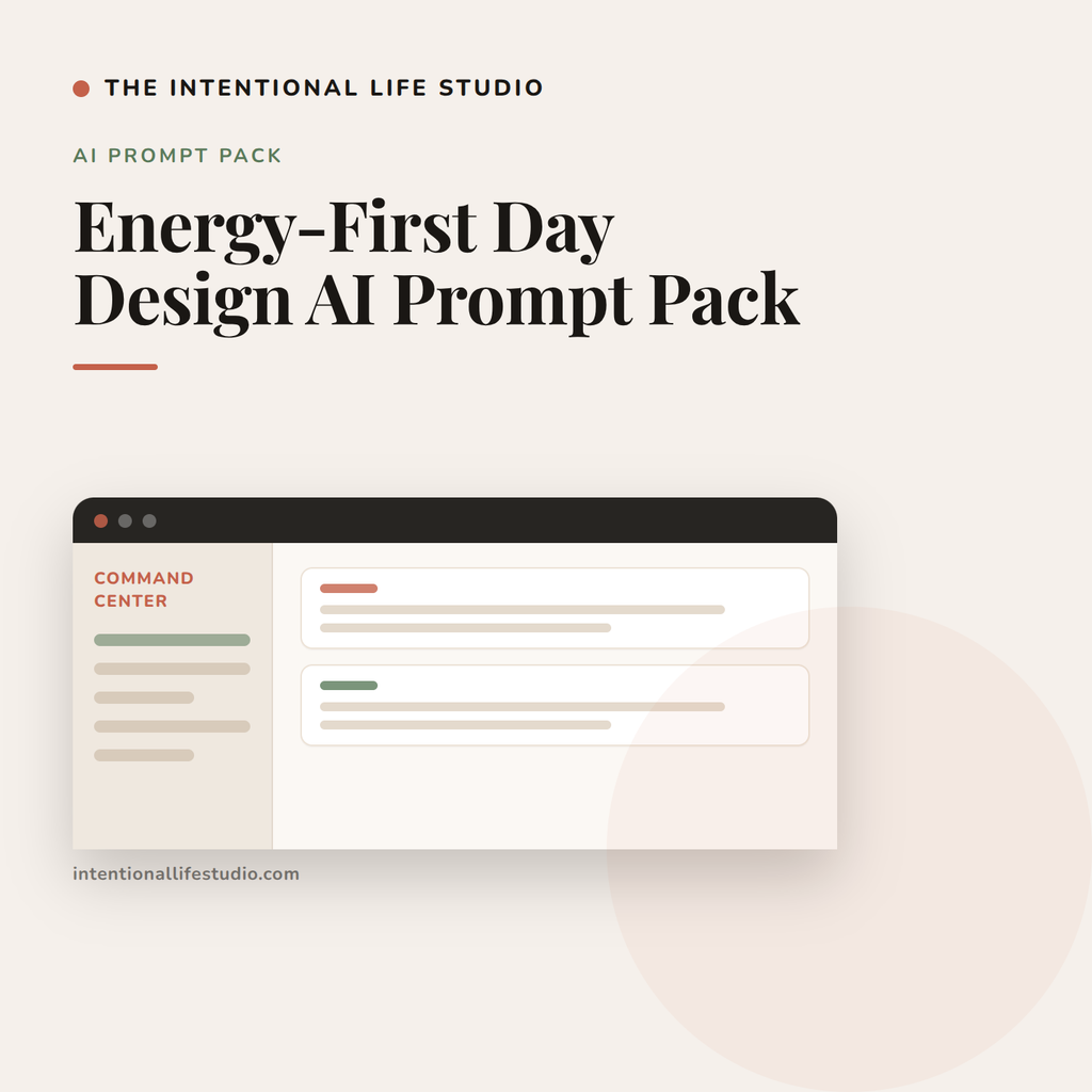 Energy-First Day Design AI Prompt Pack product cover