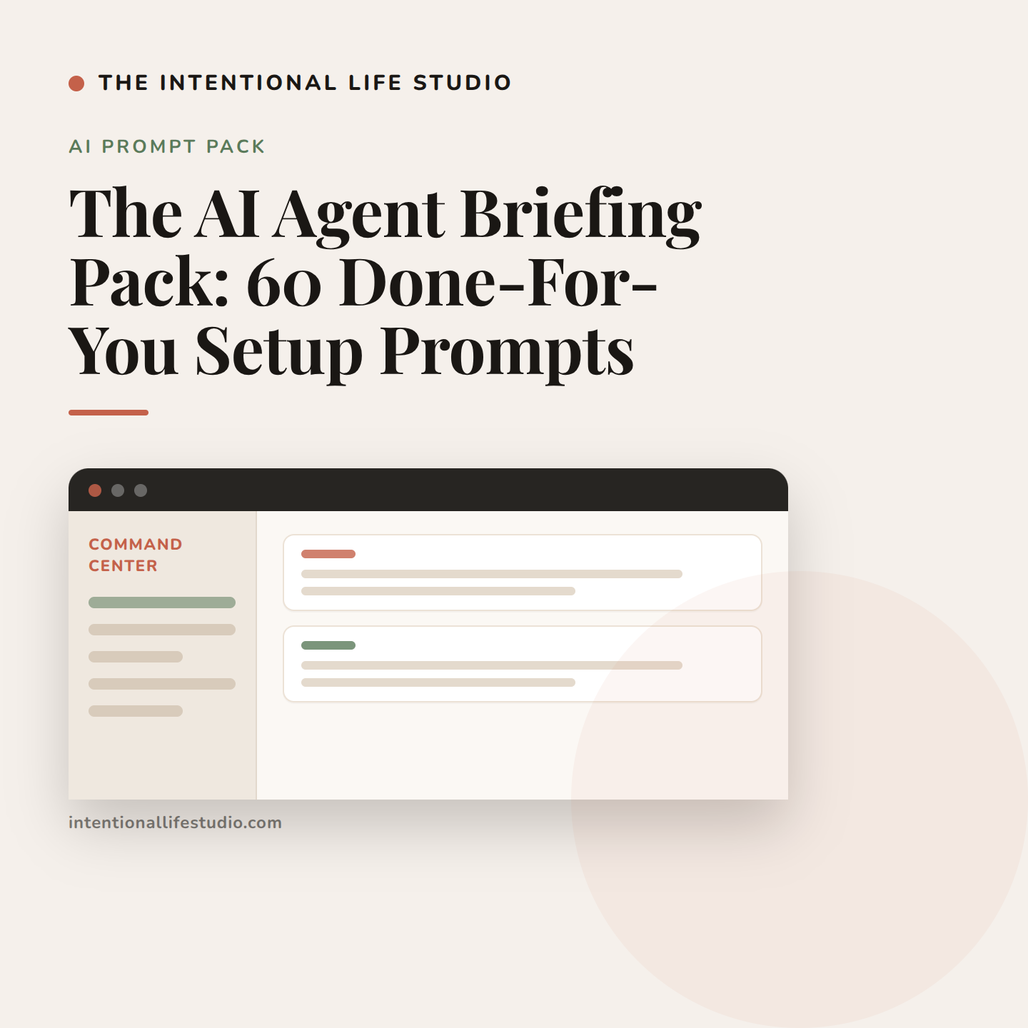 The AI Agent Briefing Pack: 60 Done-For-You Setup Prompts product cover