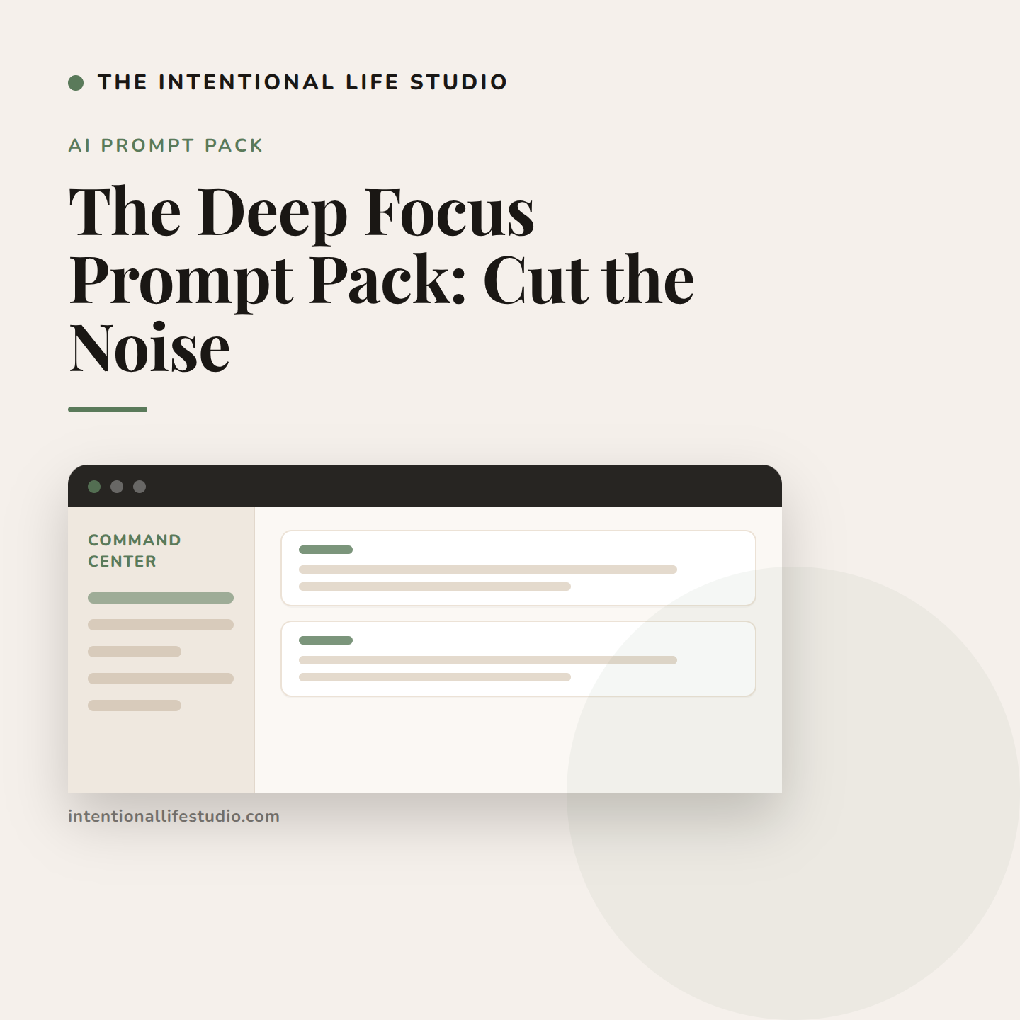 The Deep Focus Prompt Pack: Cut the Noise product cover